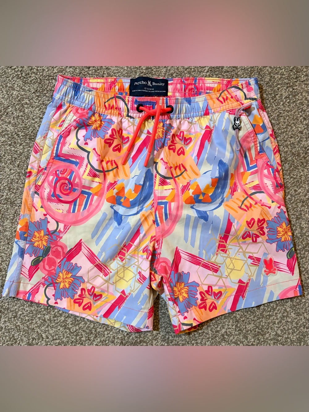 Psycho Bunny Kids Swim Trunks - Pink, Blue, Yellow, Orange